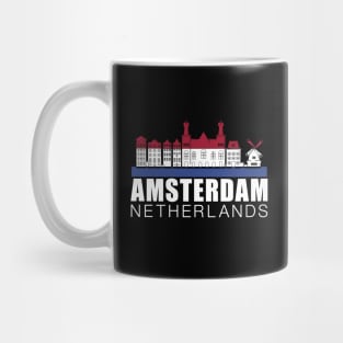 Amsterdam Netherlands Flag Skyline Mug